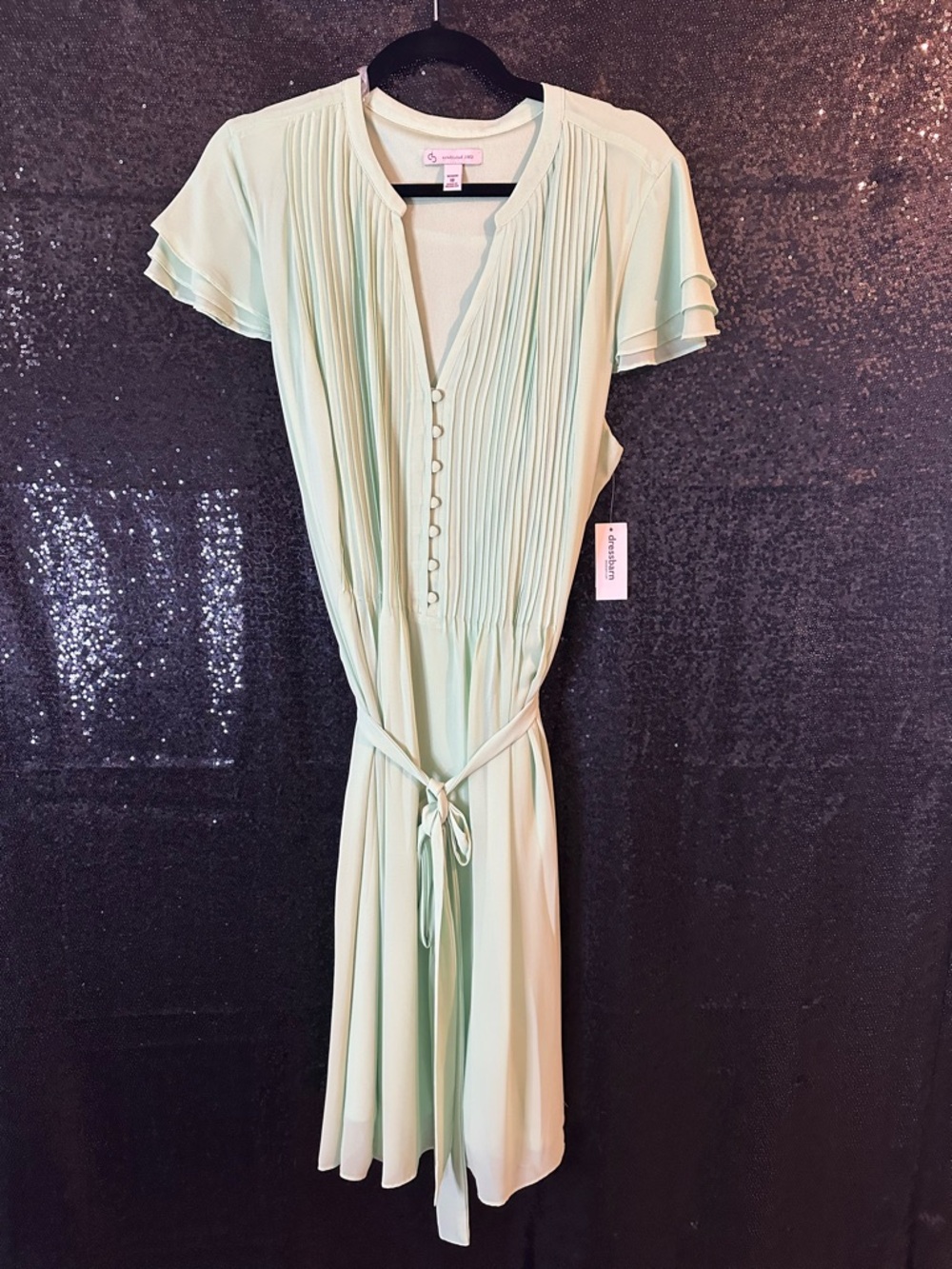 Dressbarn Light Green Dress with Tie Waist